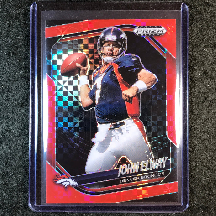 2025 Prizm Black Football JOHN ELWAY Base Red Power 24/75 #49