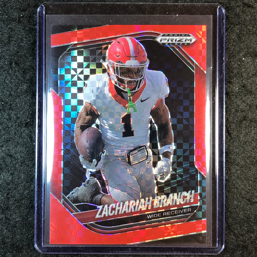 2025 Prizm Black Football ZACHARIAH BRANCH Prospect Red Power 65/75 #177