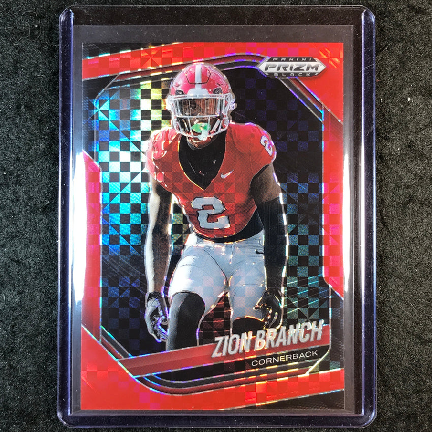 2025 Prizm Black Football ZION BRANCH Prospect Red Power 46/75 #178
