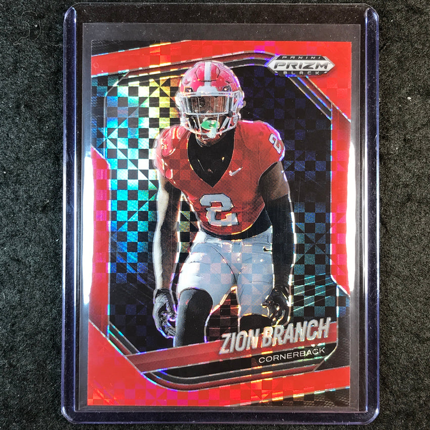2025 Prizm Black Football ZION BRANCH Prospect Red Power 63/75 #178