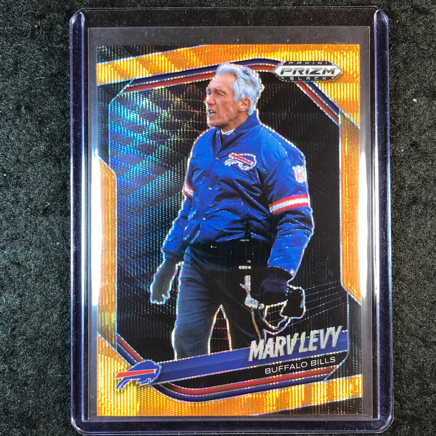 2025 Prizm Black Football MARV LEVY Base Orange Wave 19/60 #14