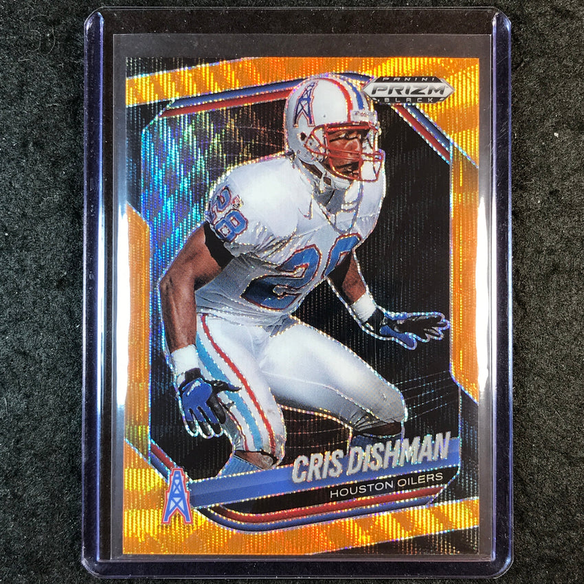2025 Prizm Black Football CRIS DISHMAN Base Orange Wave 26/60 #66