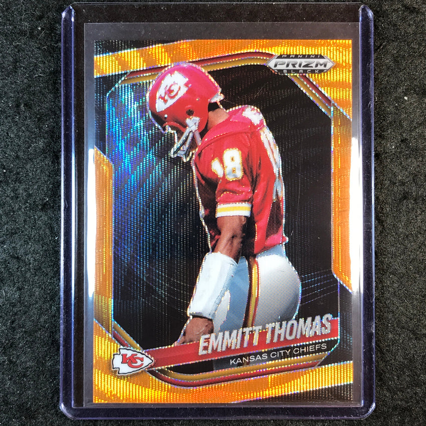 2025 Prizm Black Football EMMITT THOMAS Base Orange Wave 50/60 #74