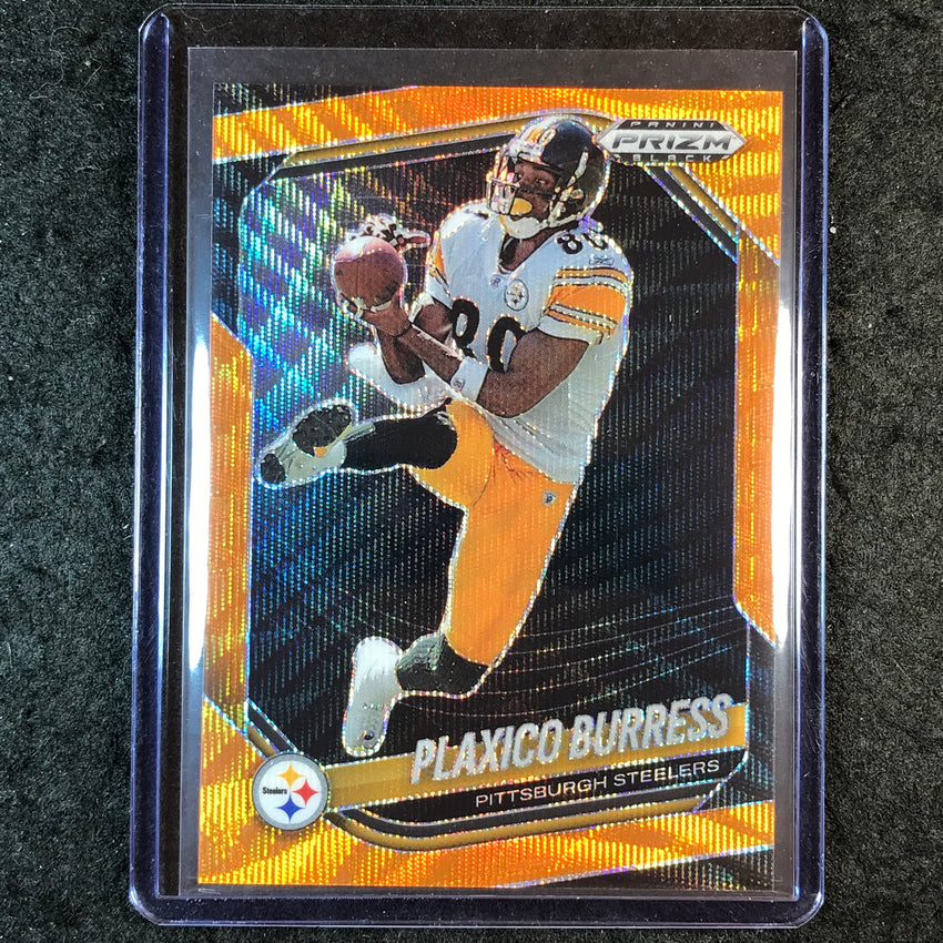 2025 Prizm Black Football PLAXICO BURRESS Base Orange Wave 3/60 #124