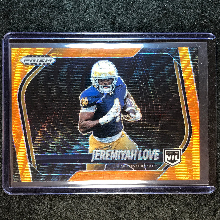 2025 Prizm Black Football JEREMIYAH LOVE NIL Prospect Extended Orange Wave 37/60