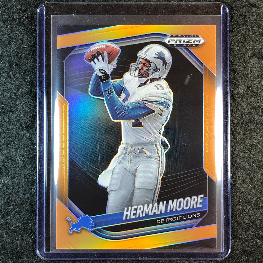 2025 Prizm Black Football HERMAN MOORE Base Orange 3/49 #57