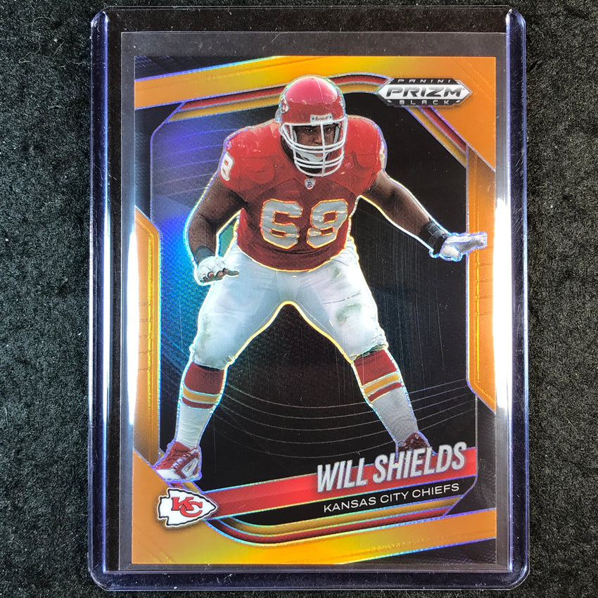 2025 Prizm Black Football WILL SHIELDS Base Orange 36/49 #75