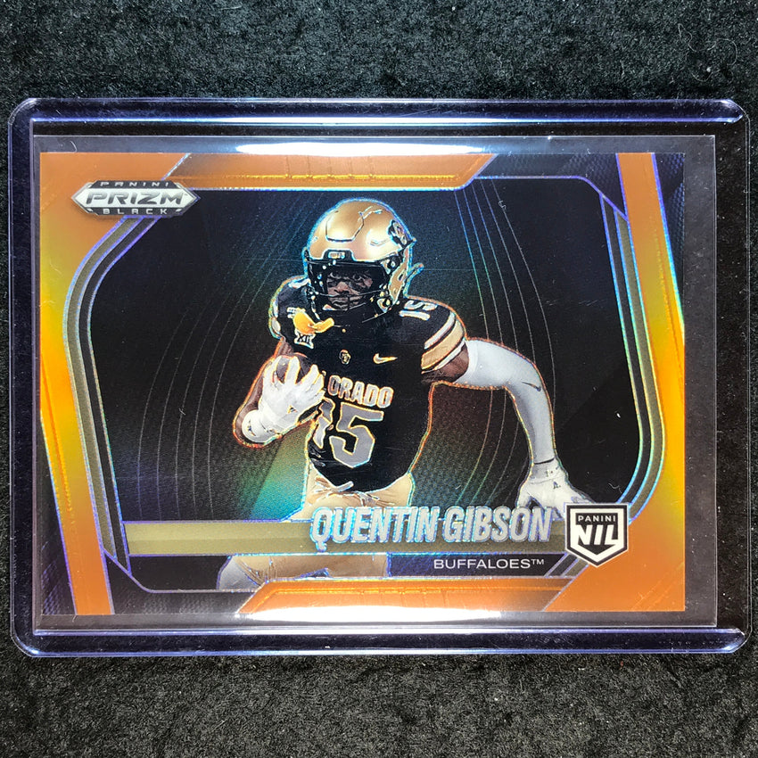 2025 Prizm Black Football QUENTIN GIBSON NIL Prospect Extended Orange 39/49 #183