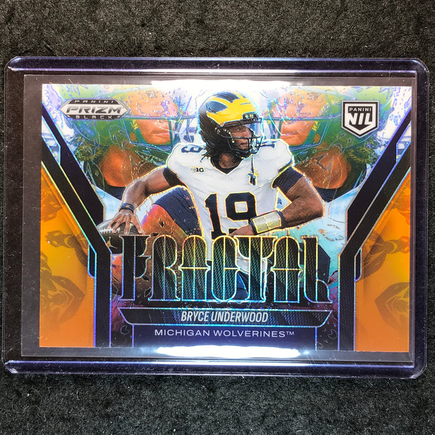 2025 Prizm Black Football BRYCE UNDERWOOD Fractal NIL Orange 30/49 #17