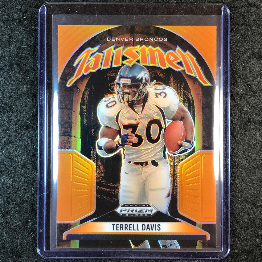2025 Prizm Black Football TERRELL DAVIS Talismen Orange 47/49 #19