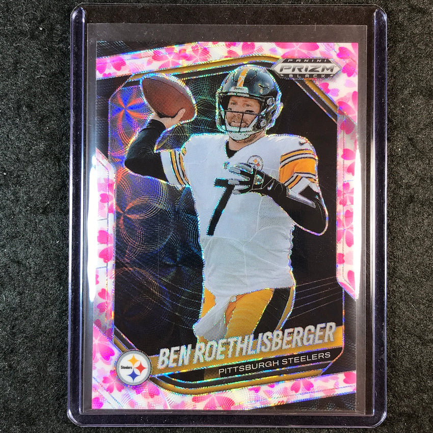 2025 Prizm Black Football BEN ROETHLISBERGER Base Cherry Blossom 10/20 #125
