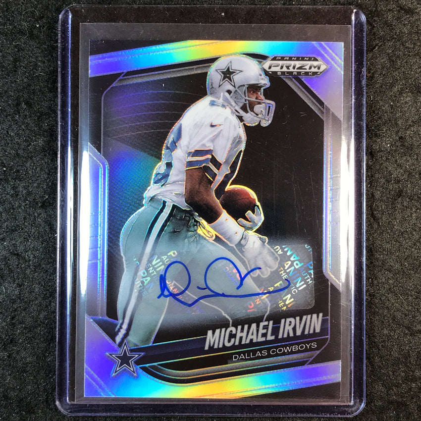 2025 Prizm Black Football MICHAEL IRVIN Base Auto Silver #42