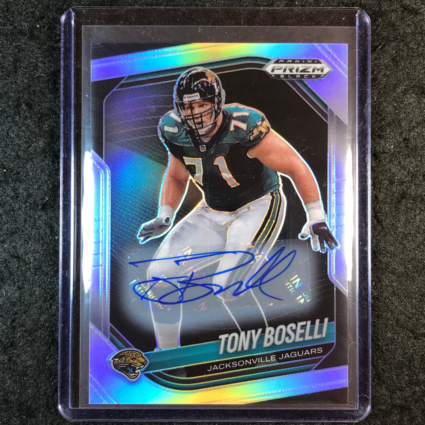 2025 Prizm Black Football TONY BOSELLI Base Auto Silver #72