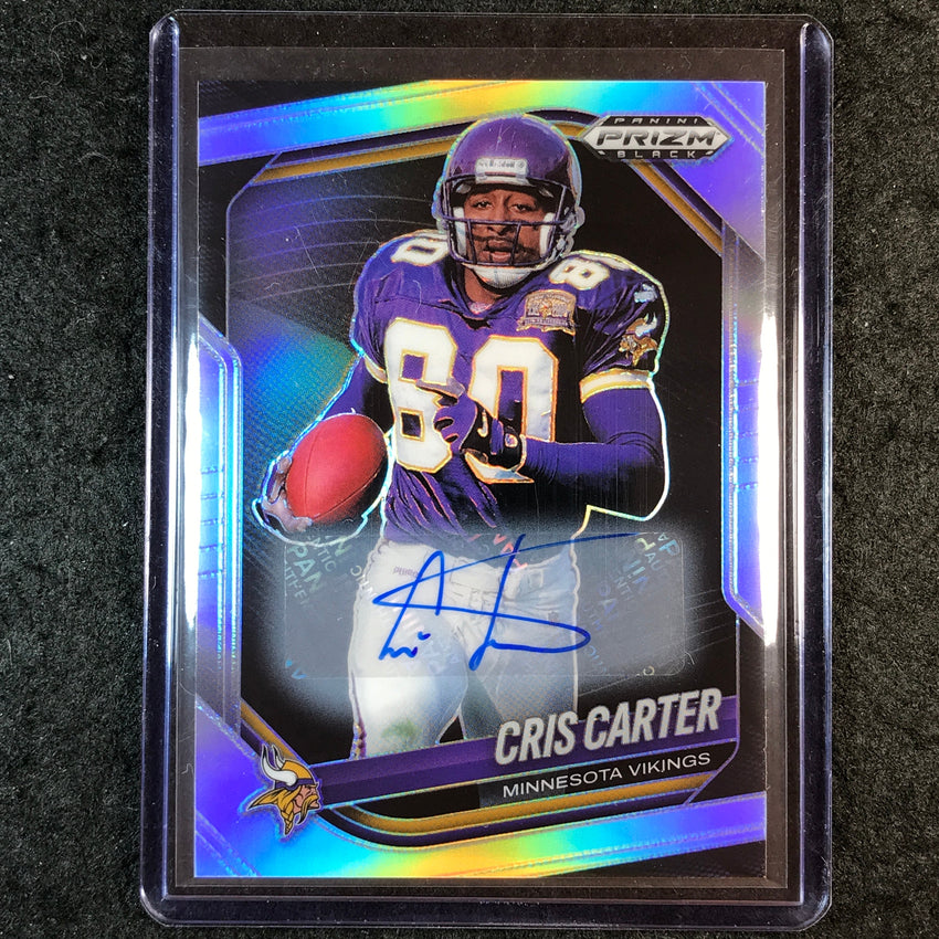 2025 Prizm Black Football CRIS CARTER Base Auto Silver #86