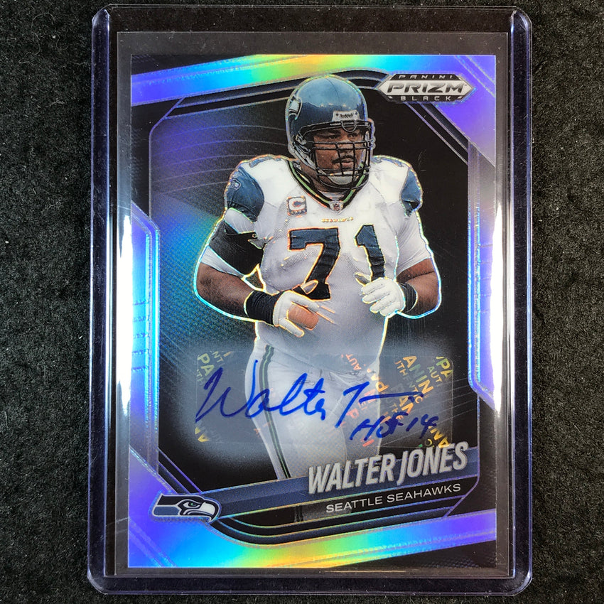 2025 Prizm Black Football WALTER JONES Base Auto Silver #135