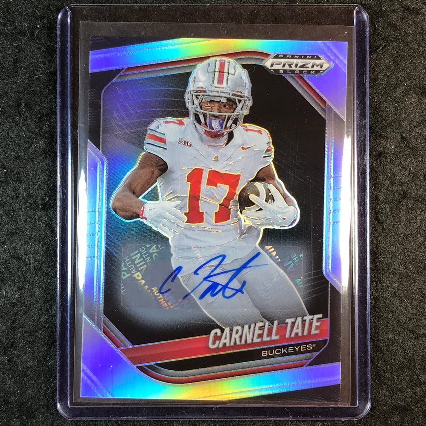 2025 Prizm Black Football CARNELL TATE Base Prospect Auto Silver #167