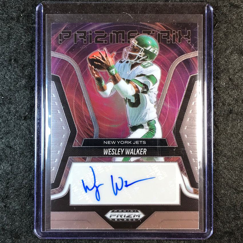 2025 Prizm Black Football WESLEY WALKER Prizmatrix Auto Base #WWR