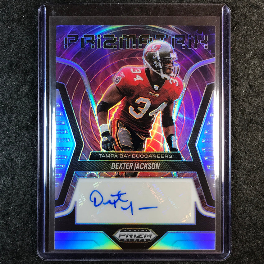 2025 Prizm Black Football DEXTER JACKSON Prizmatrix Auto Silver #DJN