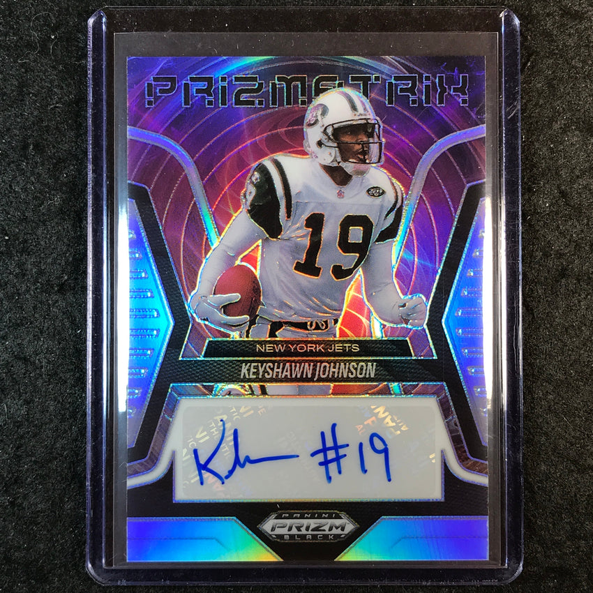 2025 Prizm Black Football KEYSHAWN JOHNSON Prizmatrix Auto Silver #KJN