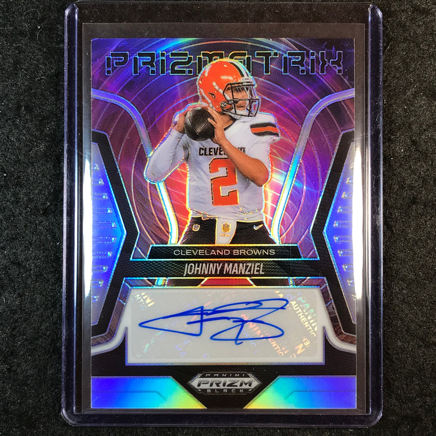 2025 Prizm Black Football JOHNNY MANZIEL Prizmatrix Auto Silver #JML