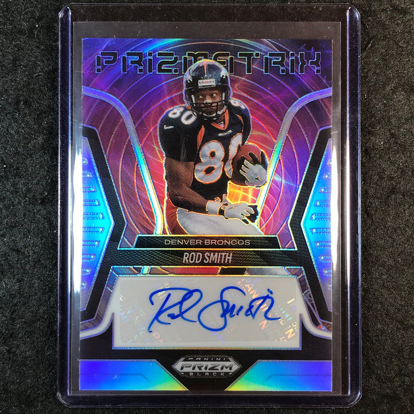 2025 Prizm Black Football ROD SMITH Prizmatrix Auto Silver #RSH