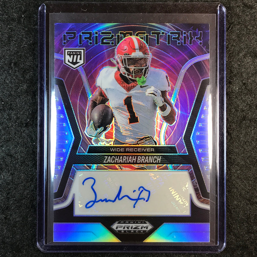 2025 Prizm Black Football ZACHARIAH BRANCH Prizmatrix Prospect Auto Silver #ZBH