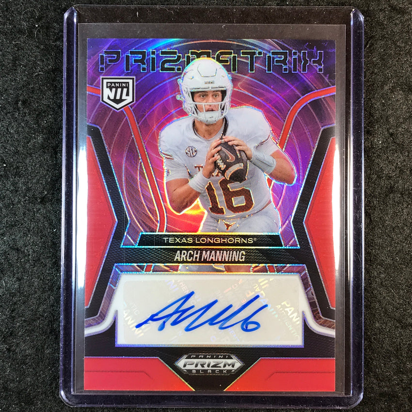 2025 Prizm Black Football ARCH MANNING Prizmatrix NIL Prospect Auto Red 88/99