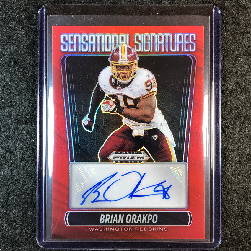 2025 Prizm Black Football BRIAN ORAKPO Sensational Signatures Auto Red 61/99