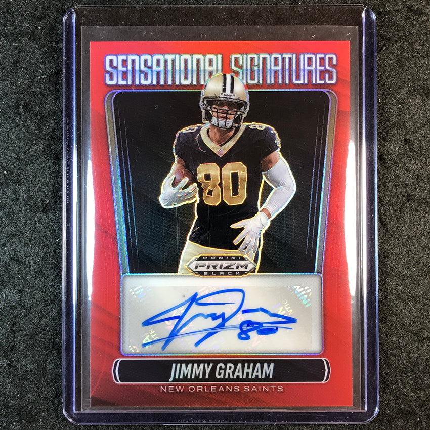 2025 Prizm Black Football JIMMY GRAHAM Sensational Signatures Auto Red 32/99