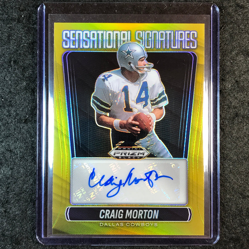 2025 Prizm Black Football CRAIG MORTON Sensational Signatures Auto Gold 10/10