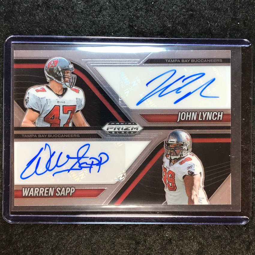 2025 Prizm Black Football JOHN LYNCH WARREN SAPP Dual Auto Base #TB