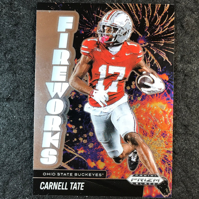 2025 Prizm Black Football CARNELL TATE Fireworks Base #11