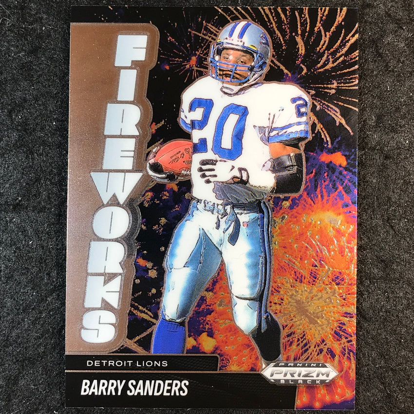 2025 Prizm Black Football BARRY SANDERS Fireworks Base #18