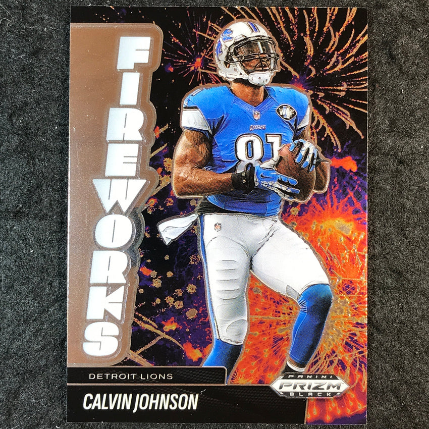 2025 Prizm Black Football CALVIN JOHNSON Fireworks Base #20