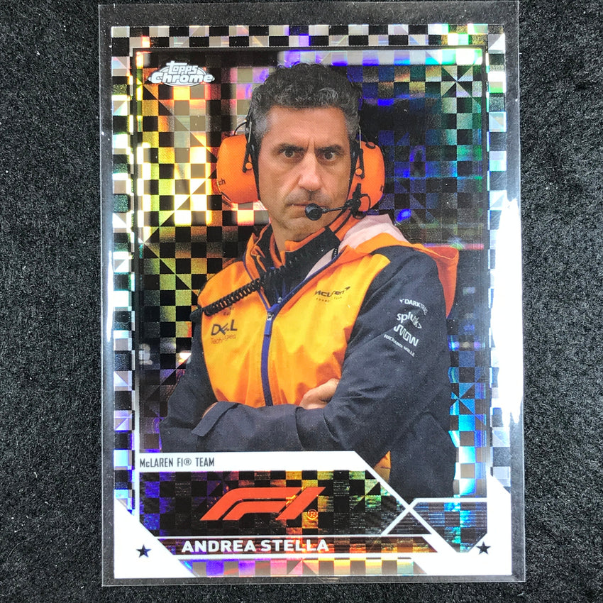 2023 Topps Chrome Formula 1 ANDREA STELLA Base Checker Flag #97