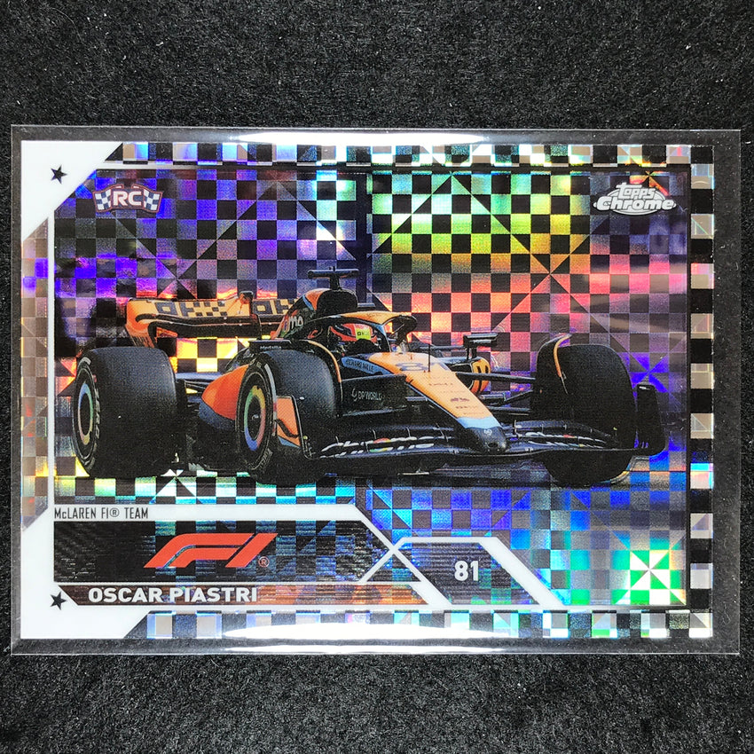 2023 Topps Chrome Formula 1 OSCAR PIASTRI Rookie Base Checker Flag #113