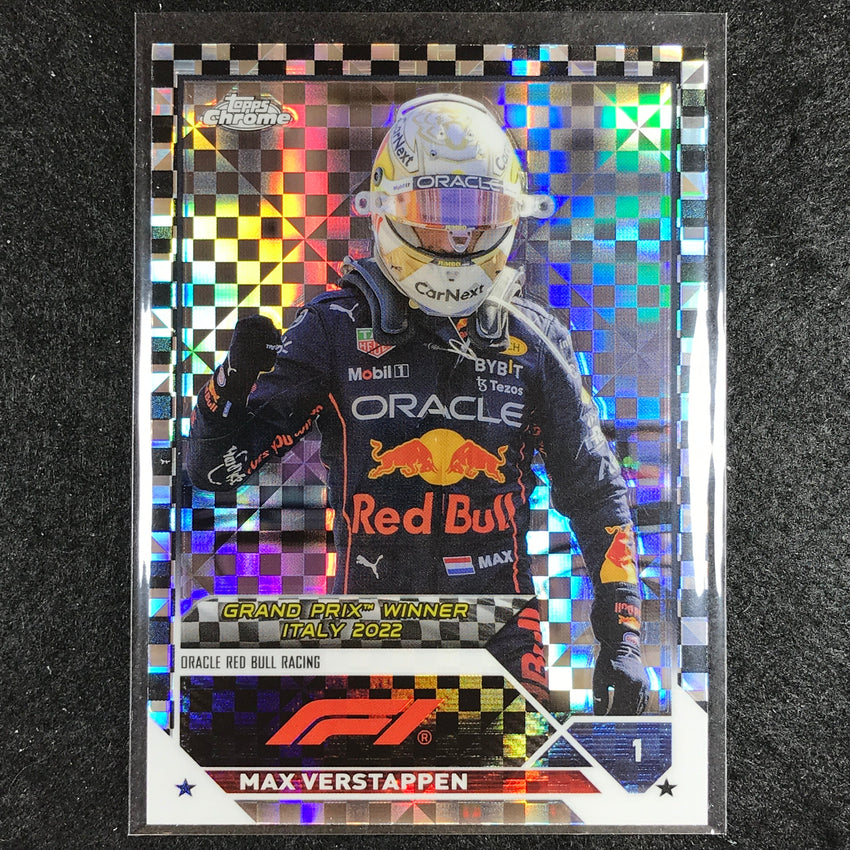 2023 Topps Chrome Formula 1 MAX VERSTAPPEN Base Checker Flag #159