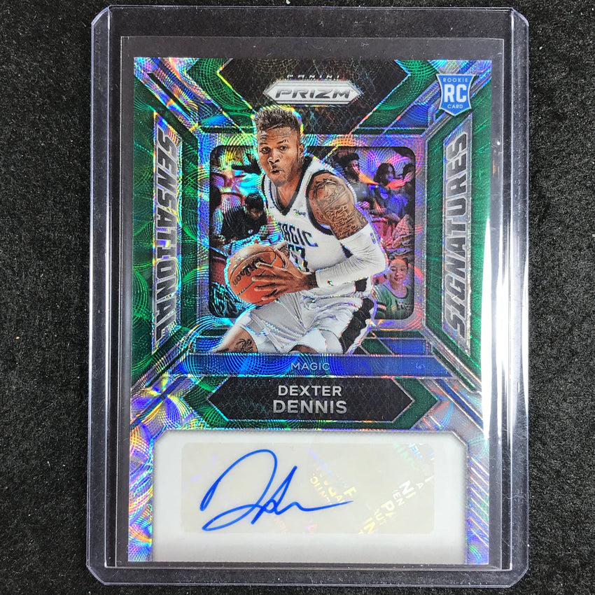 2023-24 Prizm DEXTER DENNIS Sensational Signatures Rookie Auto Choice Green 4/8