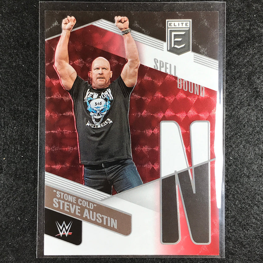 2023 Donruss Elite WWE STONE COLD STEVE AUSTIN N Spell Bound Red 48/99 #18
