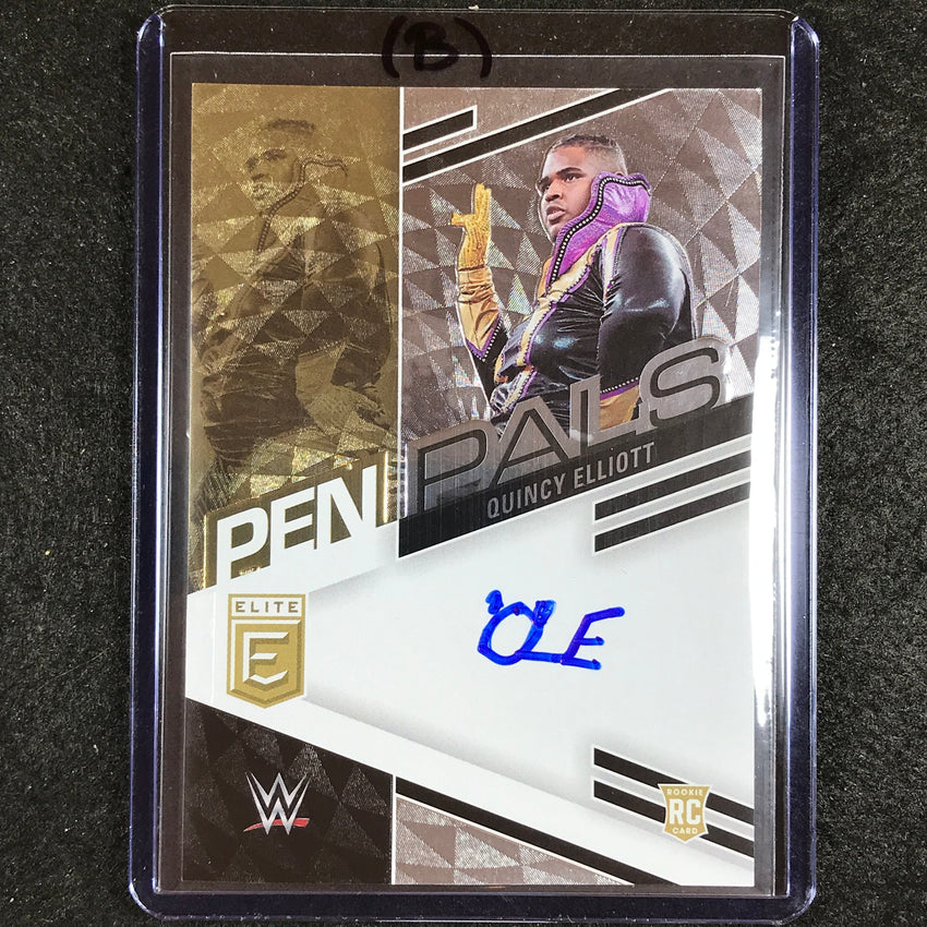 2023 Donruss Elite WWE QUINCY ELLIOTT Pen Pals Rookie Auto #QEL (B)