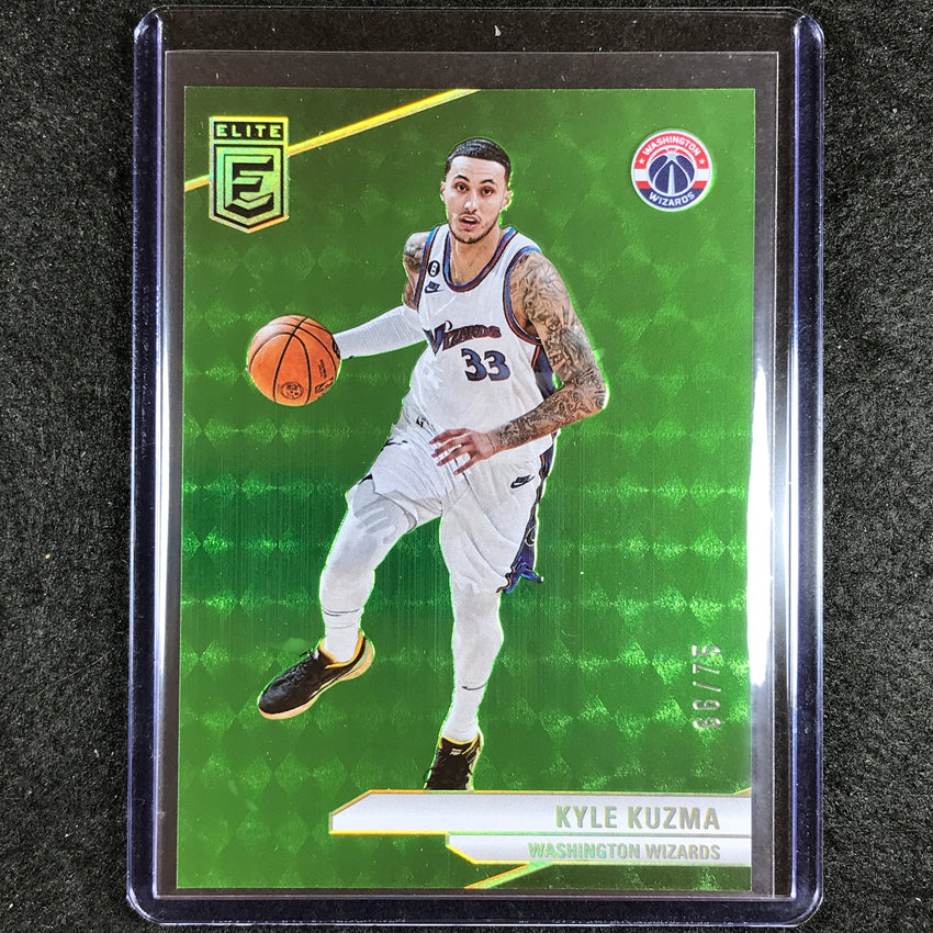 2023-24 Donruss Elite KYLE KUZMA Base Neon Green 66/75 No. 84