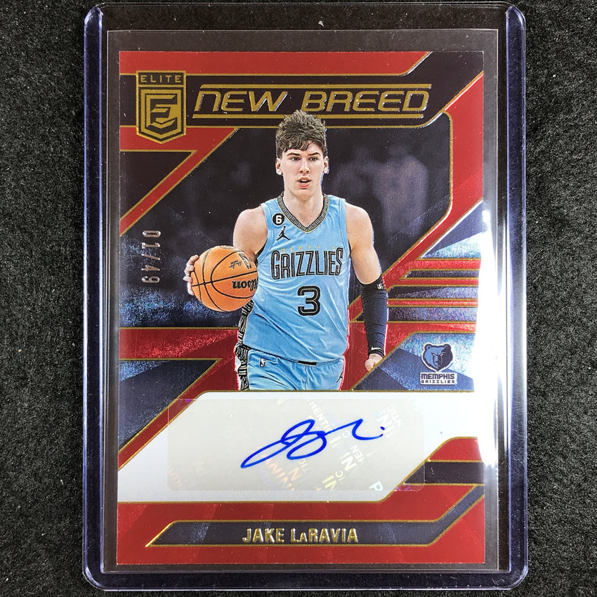 2023-24 Donruss Elite JAKE LARAVIA New Breed Auto Red 1/49