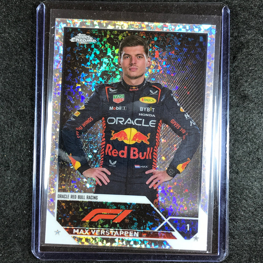 2023 Topps Chrome Formula 1 MAX VERSTAPPEN Base Mini Diamond 255/299 No. 1