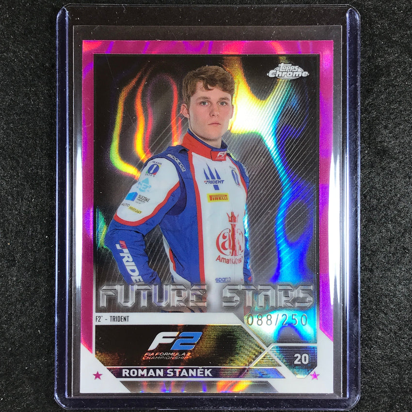 2023 Topps Chrome Formula 1 ROMAN STANEK Base Future Stars Fuchsia Lava 88/250 #86