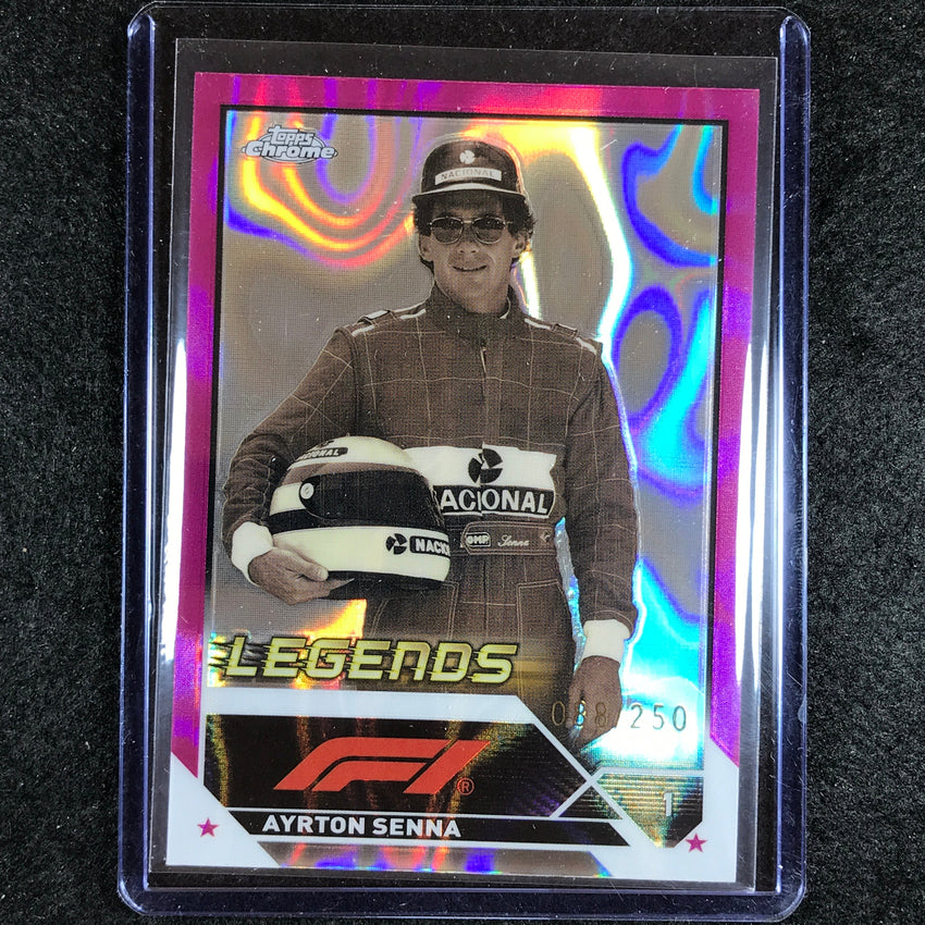 2023 Topps Chrome Formula 1 AYRTON SENNA Base Legends Fuchsia Lava 88/250 No. 198