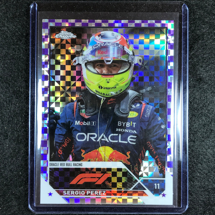2023 Topps Chrome Formula 1 SERGIO PEREZ Base Purple Checker 107/199 #10