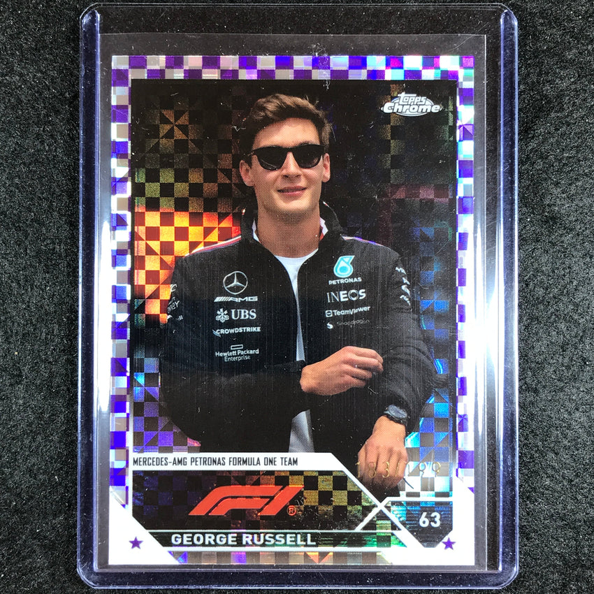 2023 Topps Chrome Formula 1 GEORGE RUSSELL Base Purple Checker 183/199 #14