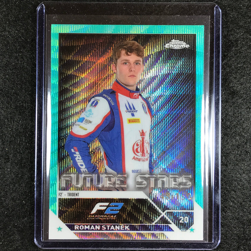 2023 Topps Chrome Formula 1 ROMAN STANEK Base Future Stars Aqua Wave 148/150 #86