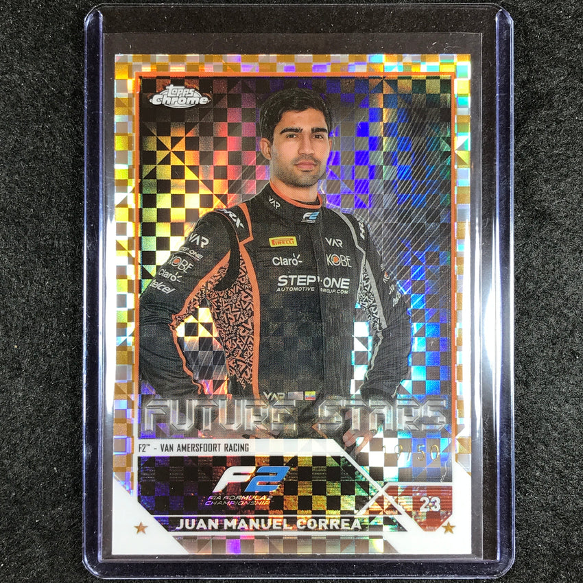 2023 Topps Chrome Formula 1 JUAN MANUEL CORREA Base Future Stars Gold Checker Flag 19/50