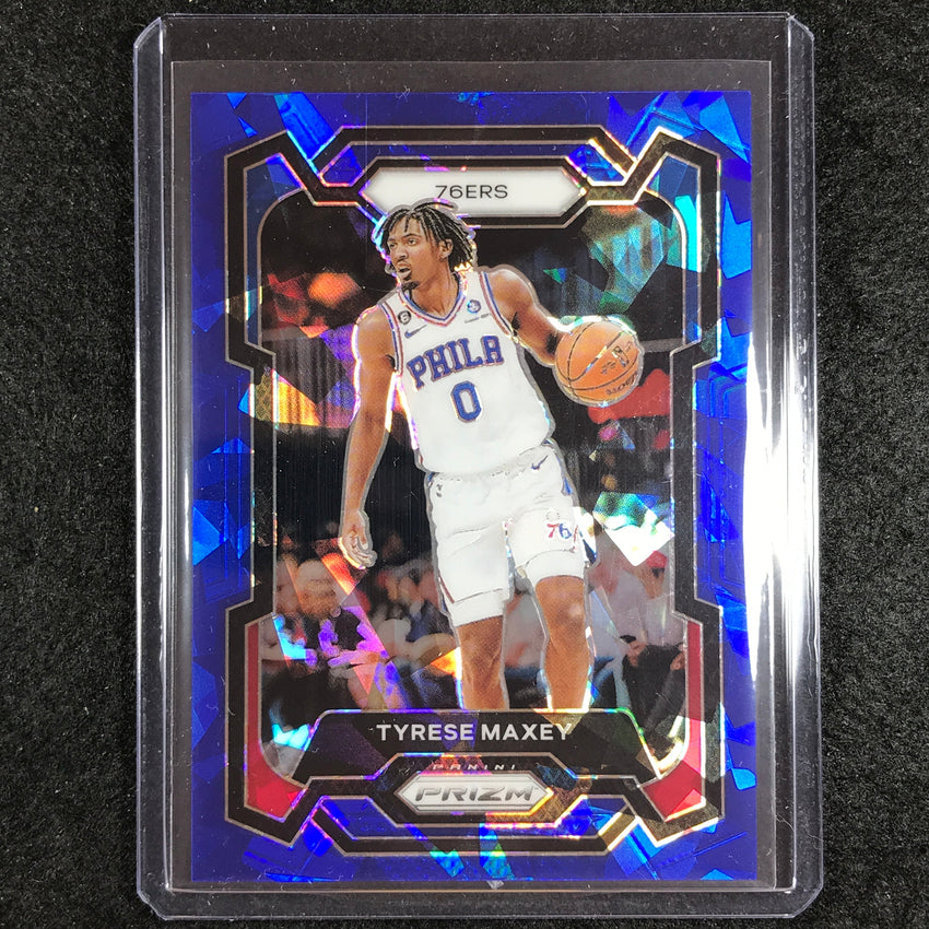 2023-24 Prizm TYRESE MAXEY Base Blue Ice 97/125 #15